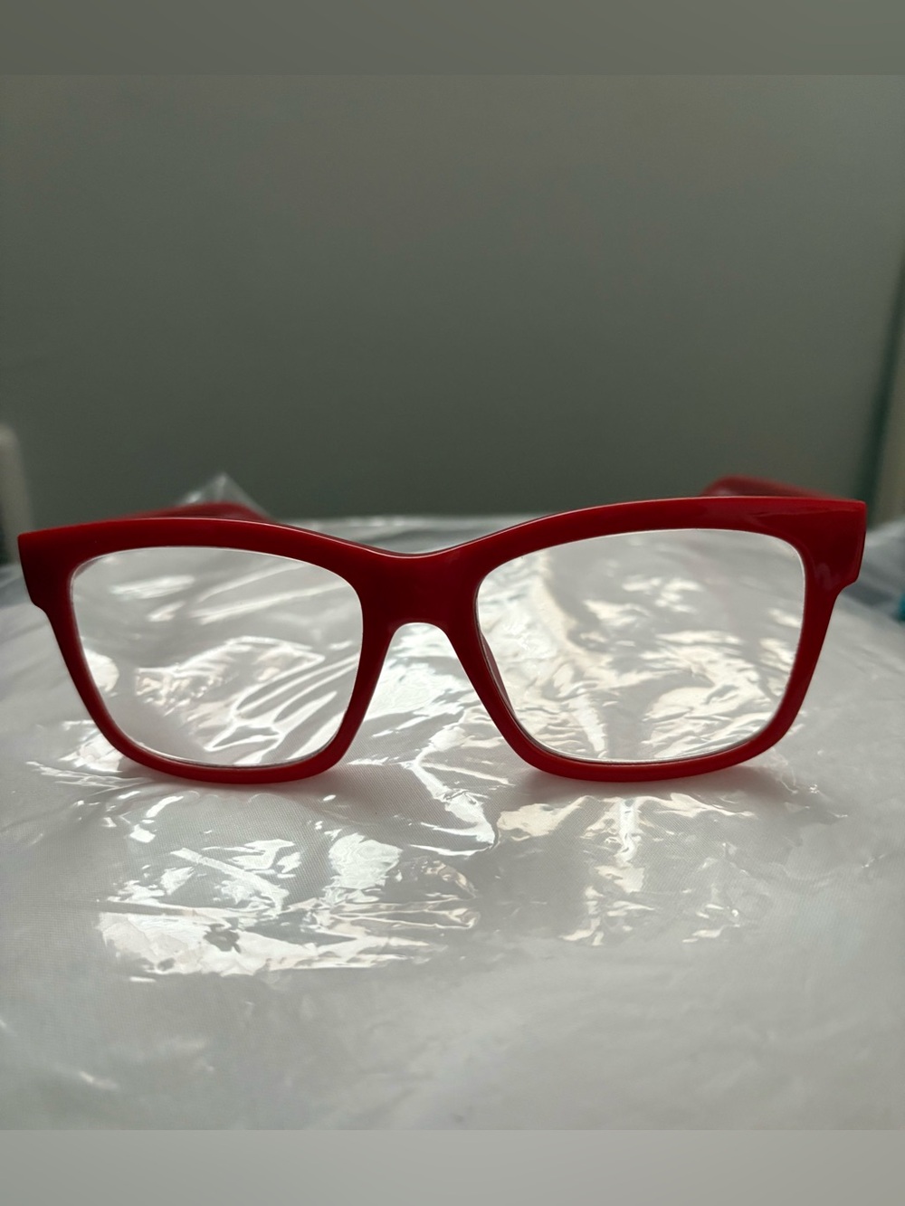 Red Fashion Progressive Eyeglasses – Classic Square Frame (frame for sale)